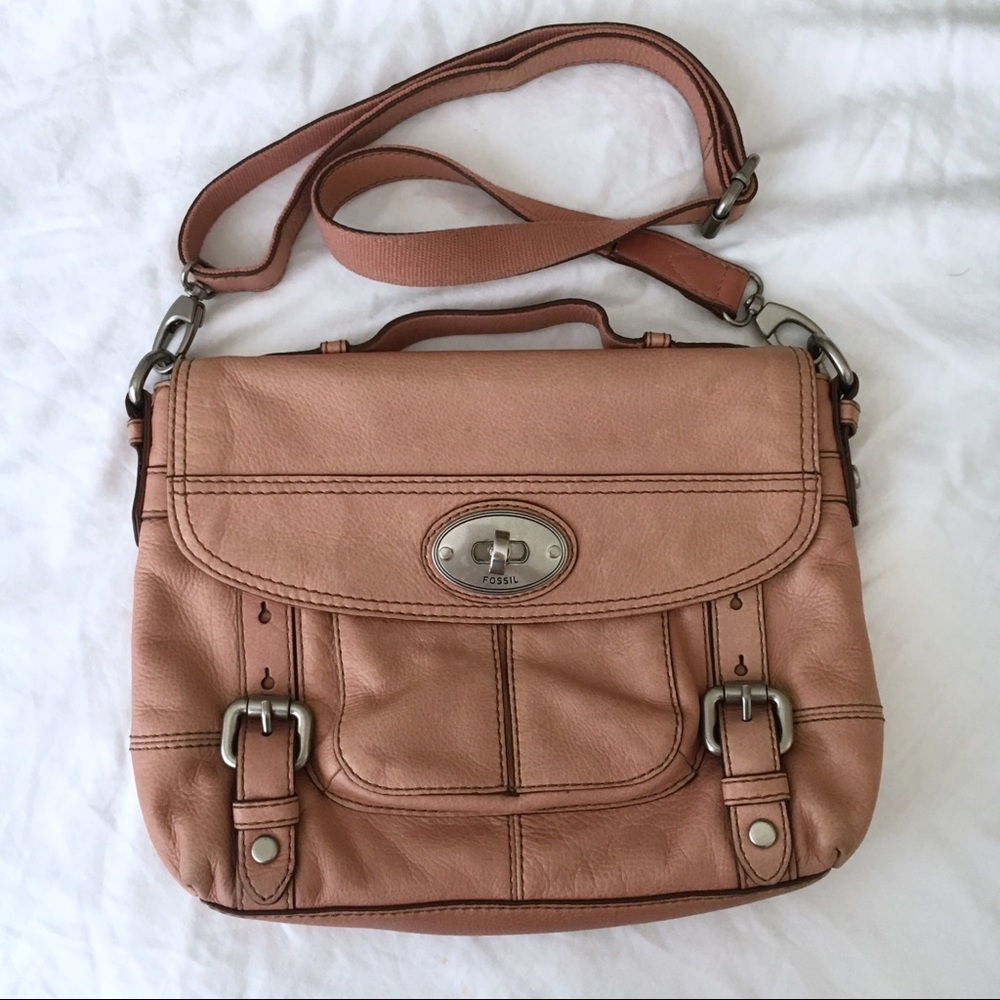 Fossil Messenger Bag Pink Satchel Crossbody
